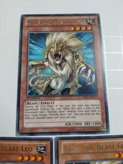x3 YuGiOh Heraldic Beast Leo CBLZ-EN017 Rare 1st Editions - Image 2