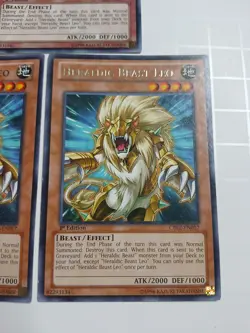x3 YuGiOh Heraldic Beast Leo CBLZ-EN017 Rare 1st Editions - Image 4
