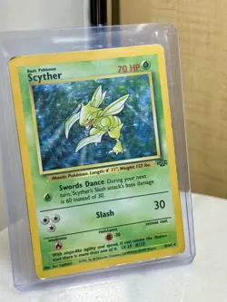 Pokemon Jungle Scyther Holo Rare Card 10/64 1999 Vintage Base Set WOTC - Image 1