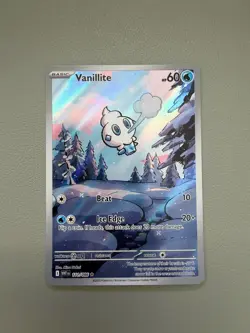 Vanillite English AR Pokemon Card sv11W Scarlet Violet Holo Rare NM - Image 1