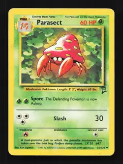 Parasect 55/130 HP Base Set 2 English Pokemon Card TCG - Image 1
