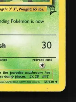 Parasect 55/130 HP Base Set 2 English Pokemon Card TCG - Image 3