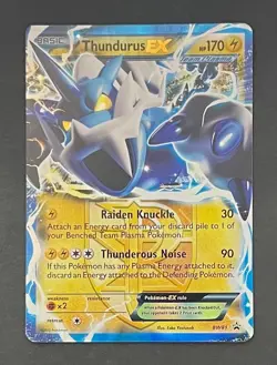 Pokemon Card Thundurus EX BW81 Black Star Promo - Lightly Played - Image 1
