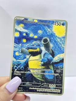 Blastoise with TheStarry Night HP130 Metal Pokemon Card-Collectible Gift . - Image 1