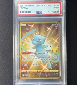 PSA 9 Mew Gold Holo Secret Rare Pokemon TCG Card Celebrations 025/025 PSA 9 MINT - Image 1