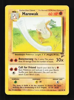 Marowak 52/130 HP Base Set 2 English Pokemon Card TCG - Image 1