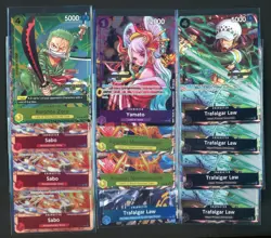 Lot of (12) 2022 One Piece Card Game: Promos ENGLISH Law Yamato Zoro Sabo - Image 1