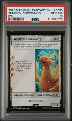 2025 MTG FINAL FANTASY FOIL #0035 SUMMON: CHOCO/MOG PSA 10 - Image 1