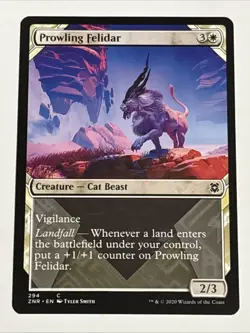 MTG Zendikar Rising Prowling Felidar Showcase 294 NM - Image 1
