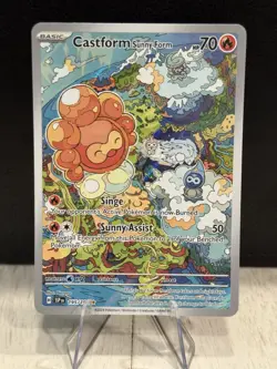 Pokemon TCG: S&V Surging Sparks - Castform Sunny Form IR 195/191 - NM+ - Image 1