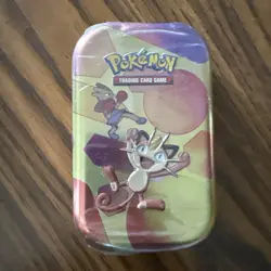 Pokemon Scarlet & Violet-151 Mini Tin, featuring Meowth and Hitmonchan - Image 1