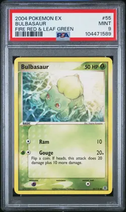 2004 POKEMON EX FIRE RED & LEAF GREEN #55 BULBASAUR PSA 9 - Image 1