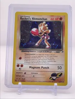 ROCKET'S HITMONCHAN 2000 POKEMON GYM HEROES RARE HOLO 11/132 Q3726 - Image 1