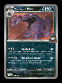 Team Rocket's Muk Reverse Holo Uncommon SV10: Destined Rivals 124/182 NM Pokemon - Image 1