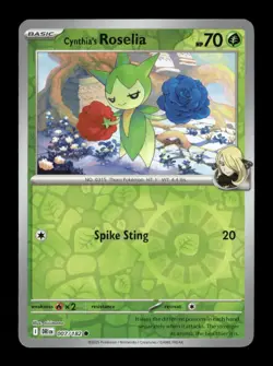 Cynthia's Roselia Reverse Holo Common SV10: Destined Rivals 007/182 NM Pokemon N - Image 1