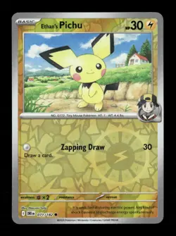 Ethan's Pichu Reverse Holo Common SV10: Destined Rivals 071/182 NM Pokemon NM - Image 1