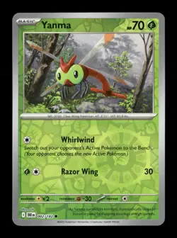 Yanma Reverse Holo Common SV10: Destined Rivals 002/182 NM Pokemon NM - Image 1