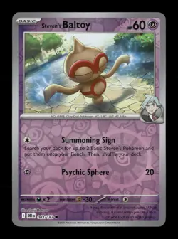 Steven's Baltoy Reverse Holo Common SV10: Destined Rivals 083/182 NM Pokemon NM - Image 1
