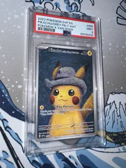 2023 Pokemon Promo S&V Black Star Pikachu with Grey Felt Hat x Van Gogh PSA 9 - Image 2