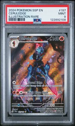 2024 POKEMON SSP EN-SURGING SPARKS ILLUSTRATION RARE #197 CERULEDGE PSA 9 - Image 1