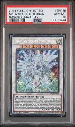 2021 YU-GI-OH! DAWN OF MAJESTY SHOOTING MAJESTIC STAR DRAGON PSA 10 - Image 1