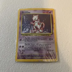 Pokemon TCG Mewtwo Base Set 10/102 Holo Rare Card - See Pics! - Image 1