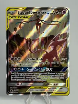 Pokemon TCG Espeon & Deoxys GX SM240 Black Star Promo Holo Card - Image 1