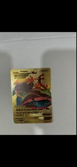 Pokemon Gold Foil Card Venusaur, Charizard & Blastoise VMAX Tag Team - Image 1