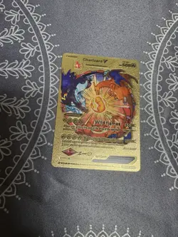 VEvolution Charizard V HP500 Gold Foil Fan Art Pokemon Card - Image 1
