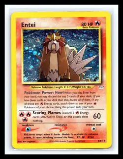 💥 Entei Neo Revelation Holo W/ Swirl # 6/64 Pokemon 2001 TCG Vintage Rare Card - Image 1