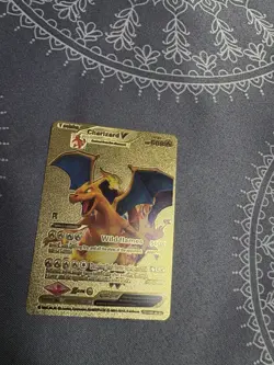 Pokemon Charizard v Evolution 508HP Gold Foil Fan Art Card - Image 1