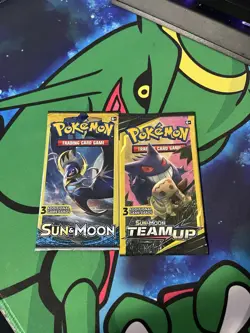 Pokemon Team Up Booster Pack (3 Card Mini Pack) And Sun And Moon Base Lot Sealed - Image 1