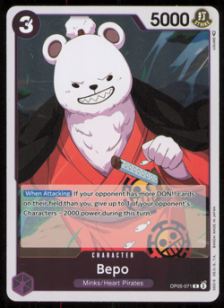 Character Bepo OP05-071 RARE One Piece TCG Awakening of the New Era Card ENGLISH - Image 1