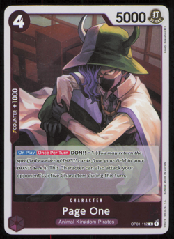 Page One OP01-112 R Rare Romance Dawn One Piece Card Game TCG English NM - Image 1