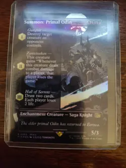 Summon: Primal Odin (Borderless) Final Fantasy Foil Card, MTG NM Rare 0365 - Image 1
