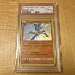 2019 POKEMON SUN & MOON HIDDEN FATES #SV22 LUCARIO-HOLO PSA 10 - Image 1