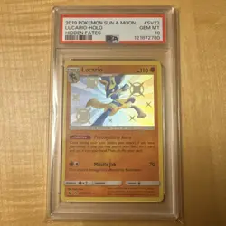 2019 POKEMON SUN & MOON HIDDEN FATES #SV22 LUCARIO-HOLO PSA 10 - Image 2