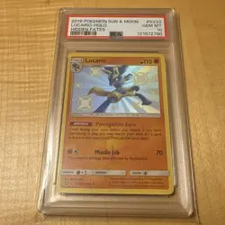 2019 POKEMON SUN & MOON HIDDEN FATES #SV22 LUCARIO-HOLO PSA 10 - Image 4