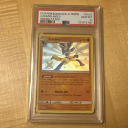 2019 POKEMON SUN & MOON HIDDEN FATES #SV22 LUCARIO-HOLO PSA 10 - Image 5
