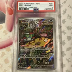 2023 Pokemon Mint PSA 9 Brute Bonnet 207/182 Sv04 Paradox Rift Illustration Rare - Image 1