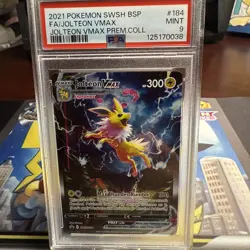 Pokemon 2021 Jolteon VMAX SWSH184 Sword & Shield Black Star Promo PSA 9 Mint - Image 1