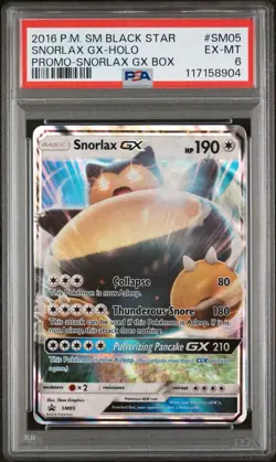 2016 POKEMON SM BLACK STAR PROMO | SNORLAX GX BOX SNORLAX GX-HOLO SM05 PSA 6 - Image 1