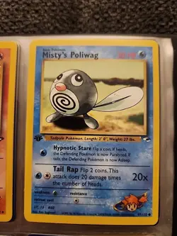 Misty's Poliwag 87/132 1st Edition Gym Heroes Common 2000 Pokemon TCG WOTC - Image 1