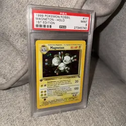 Pokemon TCG Magneton Fossil Holo Rare First Edition 11 / 62 PSA 9** MINT** - Image 1