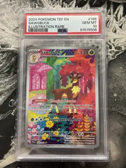 Pokemon TCG Sawsbuck Illustration Rare Card 166/162 Temporal Forces PSA 10 GM - Image 1