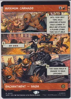 Maximum Carnage - Marvel Secret Lair 2025 Rare Enchantment Saga MTG Card NM - Image 1