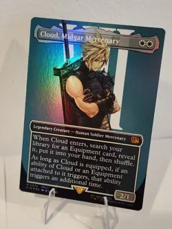 BORDERLESS FOIL Cloud, Midgar Mercenary Final Fantasy FIN MTG NM/M 0375 Genuine - Image 1