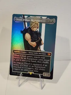 BORDERLESS FOIL Cloud, Midgar Mercenary Final Fantasy FIN MTG NM/M 0375 Genuine - Image 2