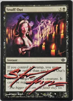 SNUFF OUT Steve Argyle ARTIST SIGNED Auto Non-foil MTG Magic Duel Deck #53 EDH - Image 1