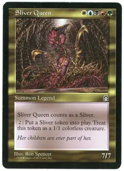 Sliver Queen 129/143 Stronghold 1998 (STH) Heavily Played HP Rare MTG Magic - Image 1